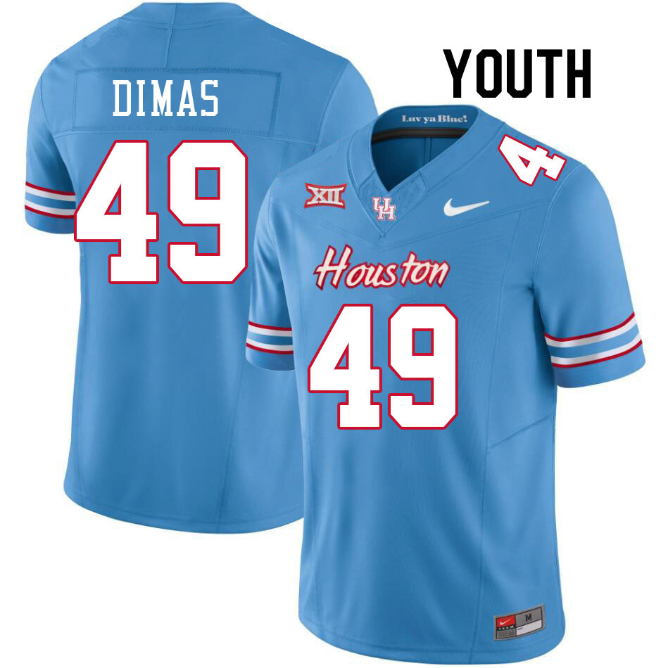 Youth #49 Jonathan Dimas Houston Cougars College Football Jerseys Stitched-Oilers